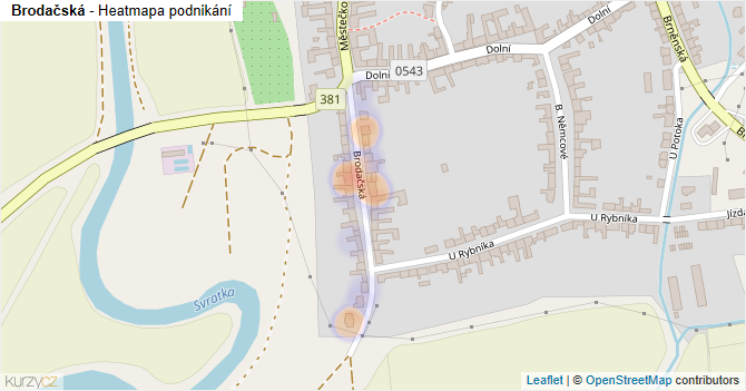 Brodačská - mapa podnikání