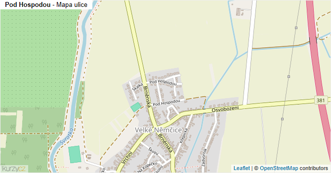 Pod Hospodou - mapa ulice
