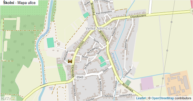 Školní - mapa ulice