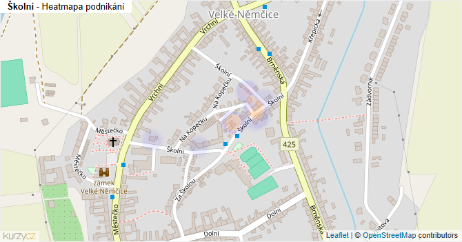 Školní - mapa podnikání