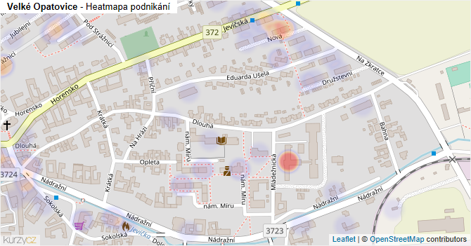 Velké Opatovice - mapa podnikání