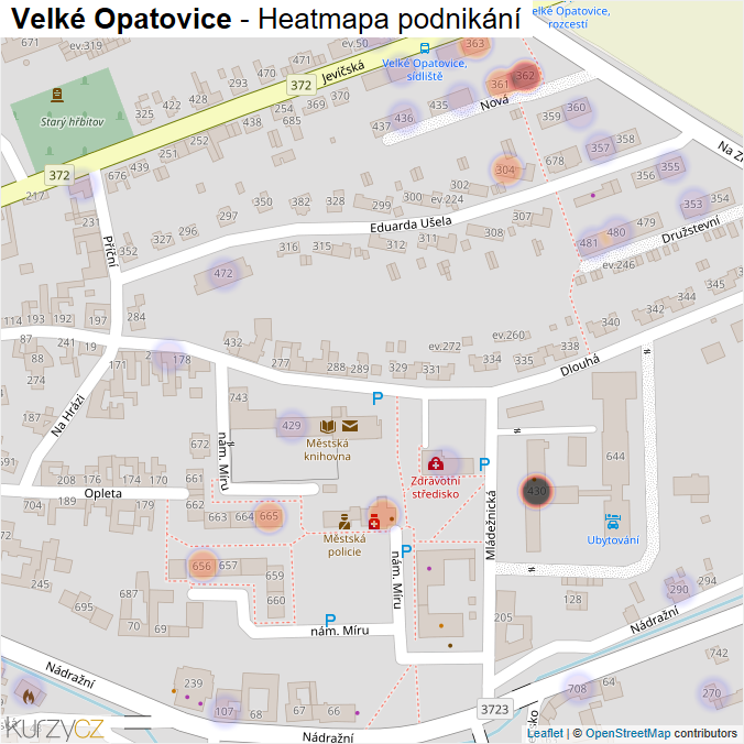 Mapa Velké Opatovice - Firmy v obci.