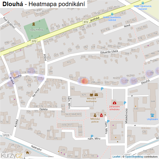 Mapa Dlouhá - Firmy v ulici.