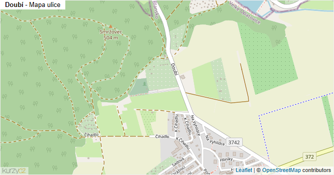 Doubí - mapa ulice