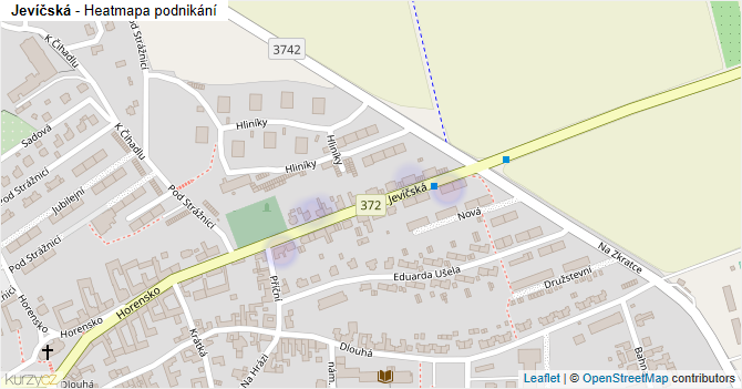 Jevíčská - mapa podnikání