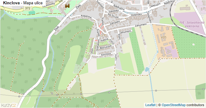 Kinclova - mapa ulice
