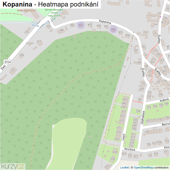 Mapa Kopanina - Firmy v ulici.