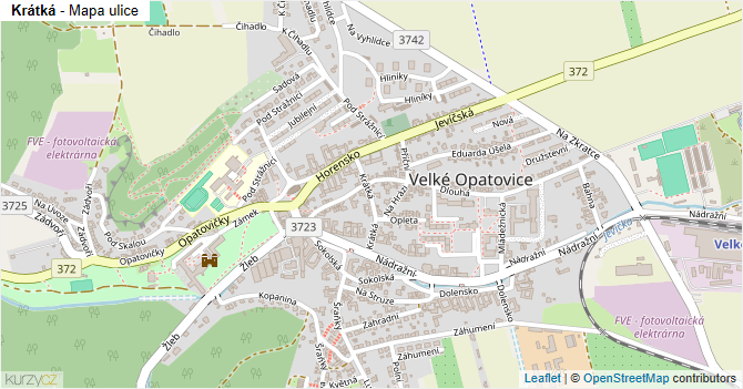 Krátká - mapa ulice