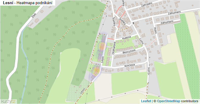 Lesní - mapa podnikání