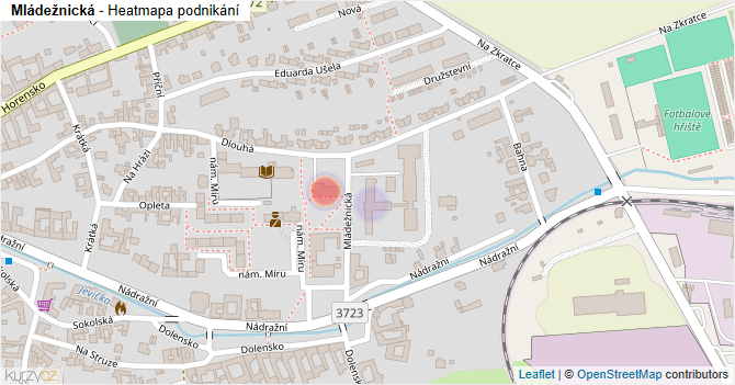 Mládežnická - mapa podnikání