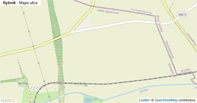 Rybník - mapa ulice