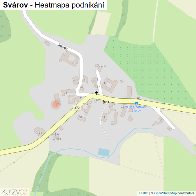Mapa Svárov - Firmy v části obce.