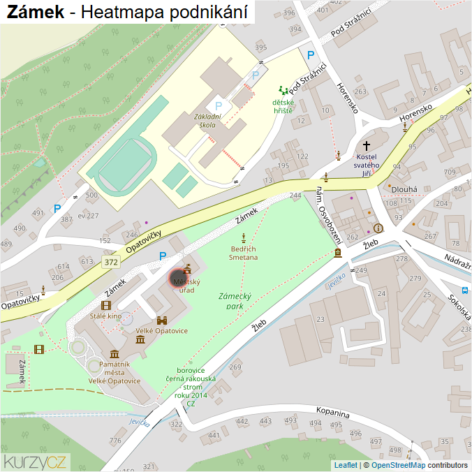 Mapa Zámek - Firmy v ulici.
