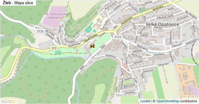 Žleb - mapa ulice