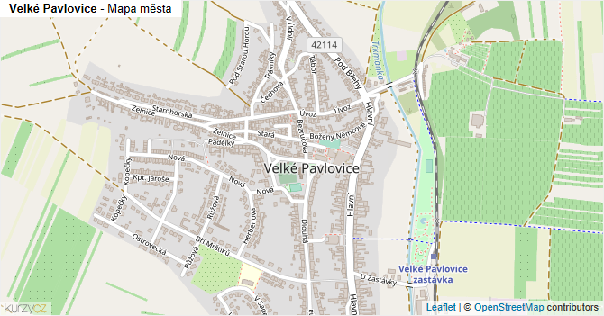 Velké Pavlovice - mapa města