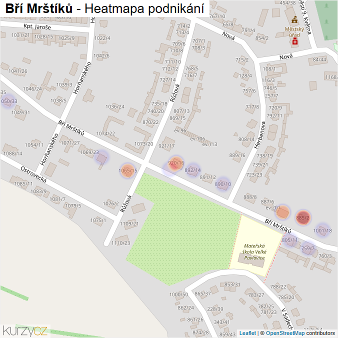 Mapa Bří Mrštíků - Firmy v ulici.