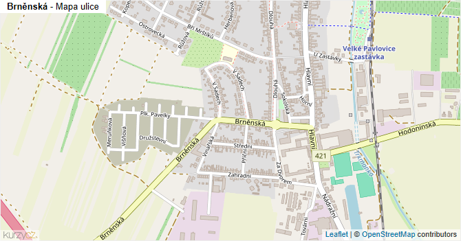 Brněnská - mapa ulice