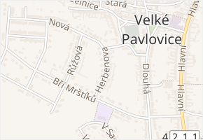 Herbenova v obci Velké Pavlovice - mapa ulice