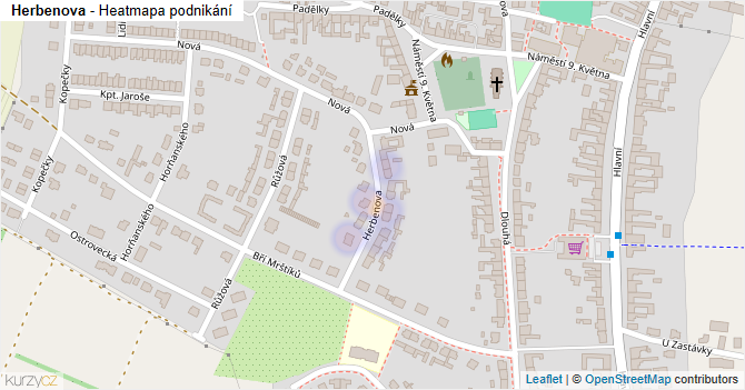 Herbenova - mapa podnikání