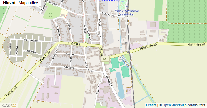 Hlavní - mapa ulice