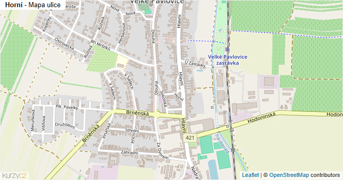 Horní - mapa ulice