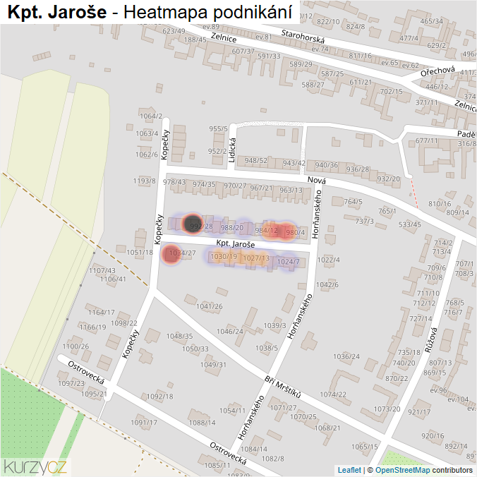Mapa Kpt. Jaroše - Firmy v ulici.