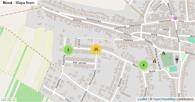 Nová - mapa firem