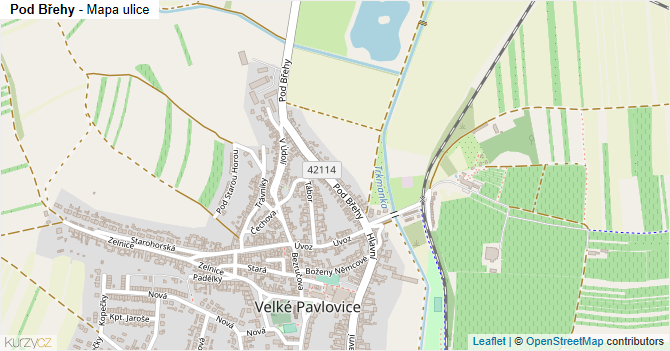 Pod Břehy - mapa ulice