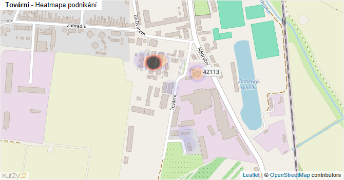 Tovární - mapa podnikání