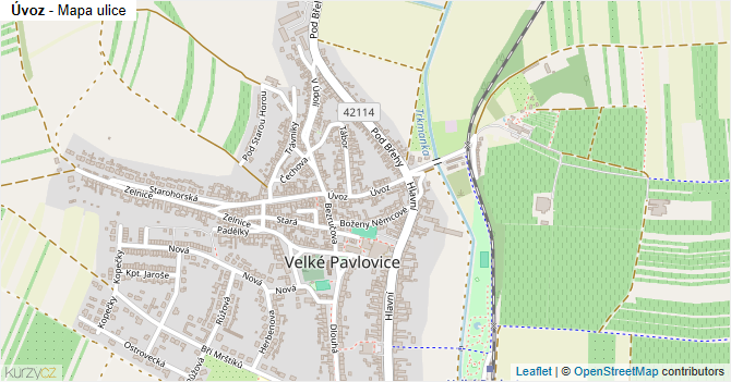 Úvoz - mapa ulice