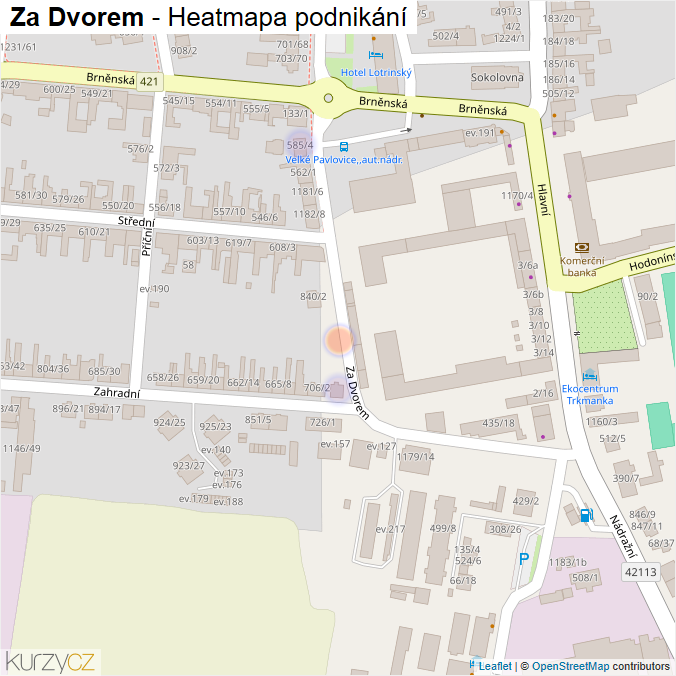 Mapa Za Dvorem - Firmy v ulici.