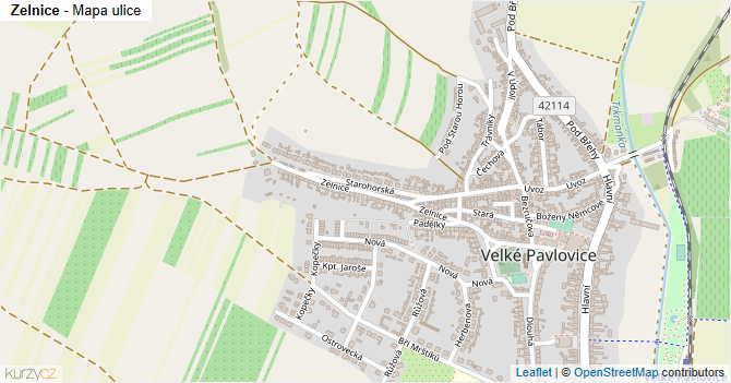 Zelnice - mapa ulice