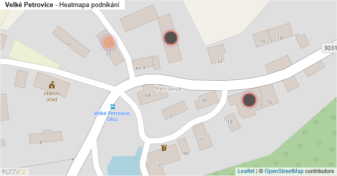 Velké Petrovice - mapa podnikání