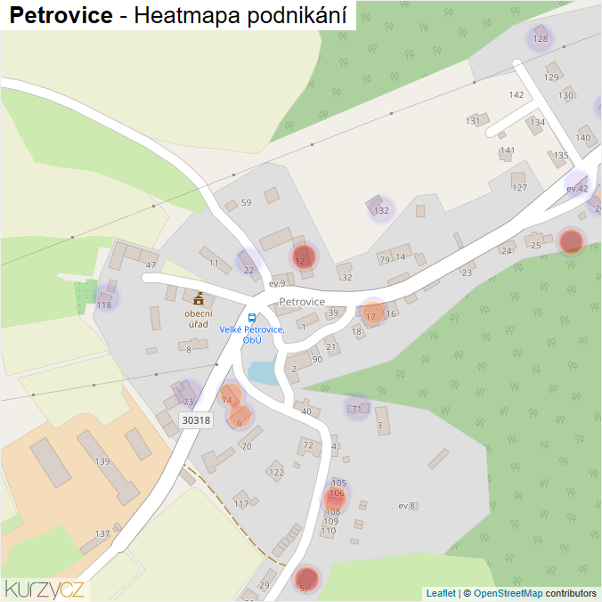 Mapa Petrovice - Firmy v části obce.