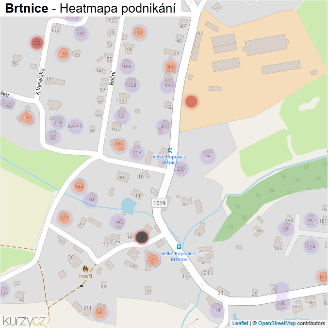 Mapa Brtnice - Firmy v části obce.
