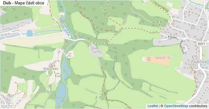 Dub - mapa části obce