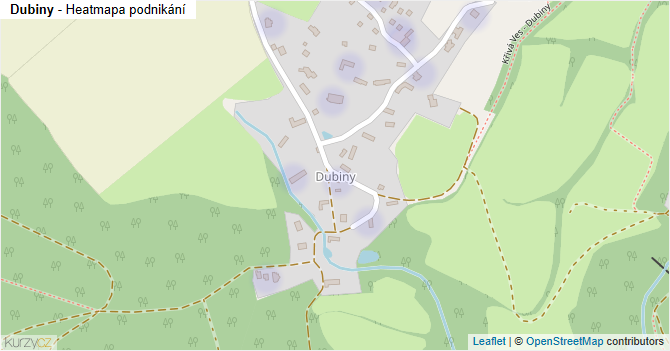 Dubiny - mapa podnikání