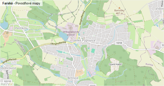 Farská - záplavové mapy stoleté vody