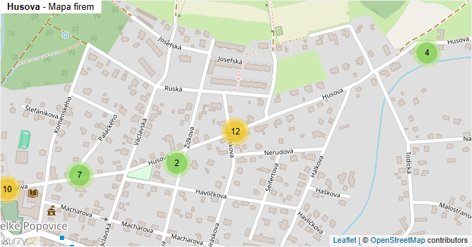 Husova - mapa firem