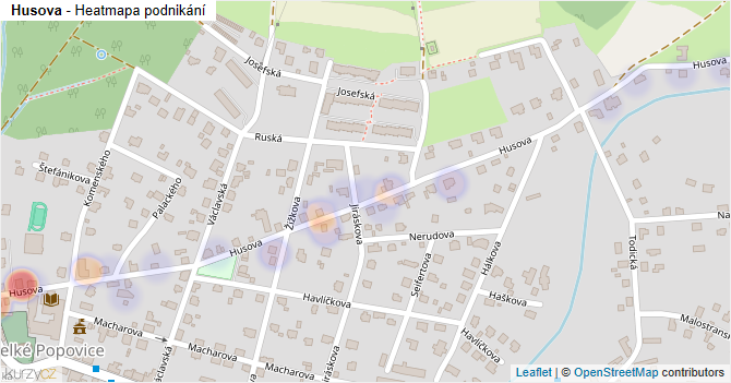 Husova - mapa podnikání