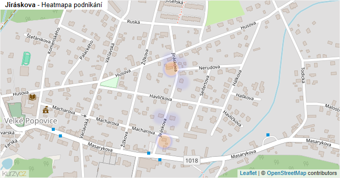 Jiráskova - mapa podnikání