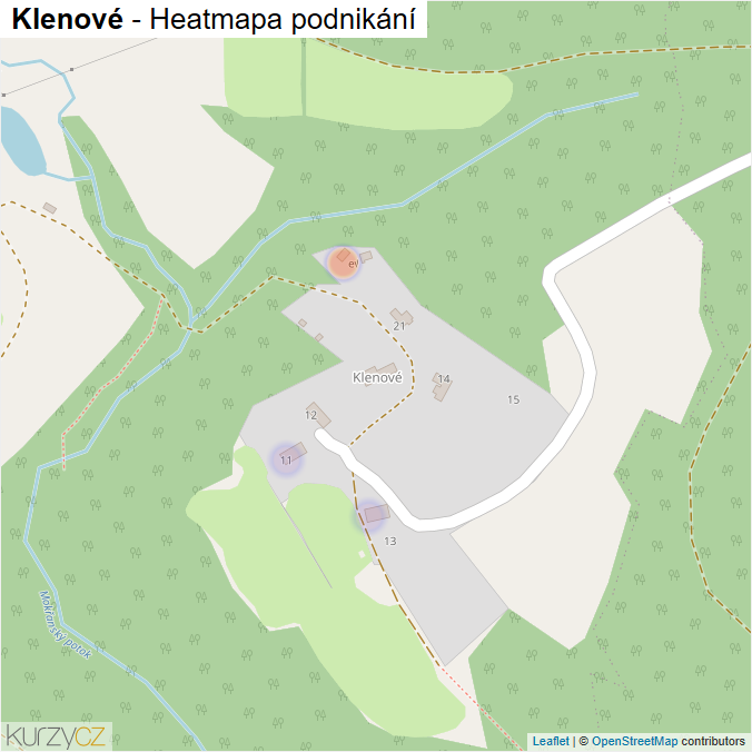 Mapa Klenové - Firmy v části obce.