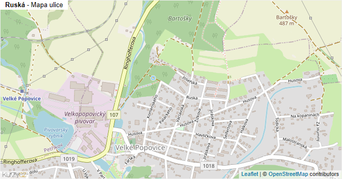 Ruská - mapa ulice