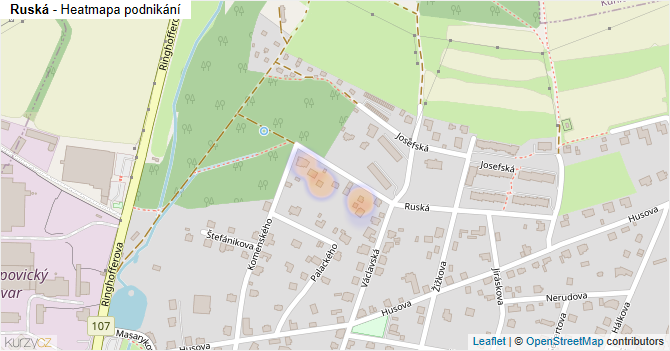 Ruská - mapa podnikání