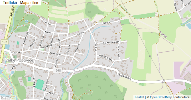 Todická - mapa ulice