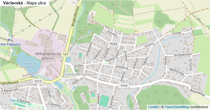 Václavská - mapa ulice