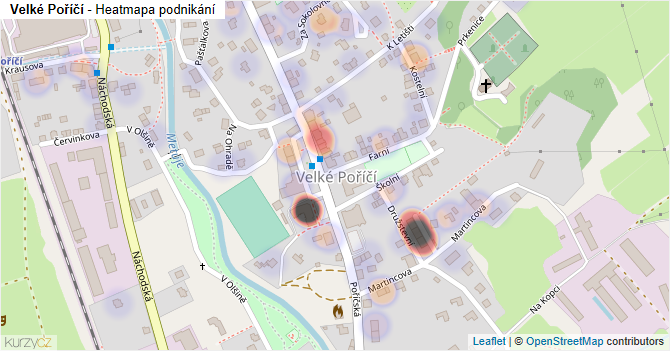 Velké Poříčí - mapa podnikání
