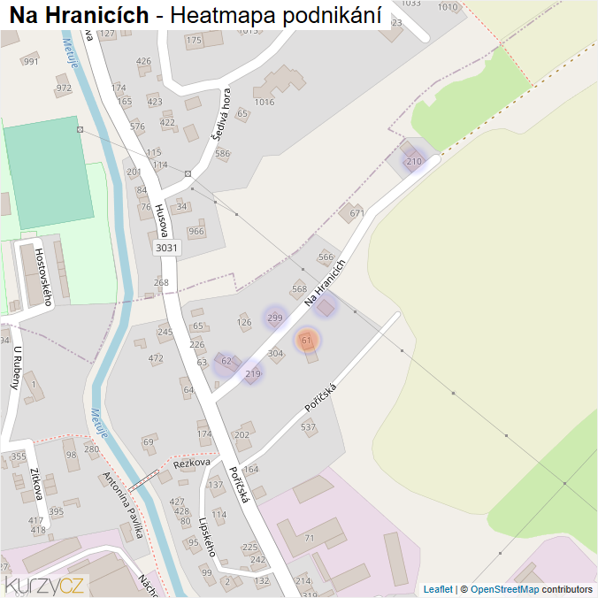 Mapa Na Hranicích - Firmy v ulici.