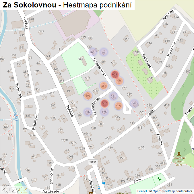 Mapa Za Sokolovnou - Firmy v ulici.