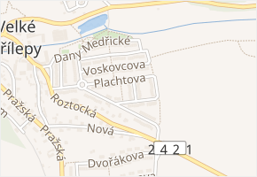 Burianova v obci Velké Přílepy - mapa ulice